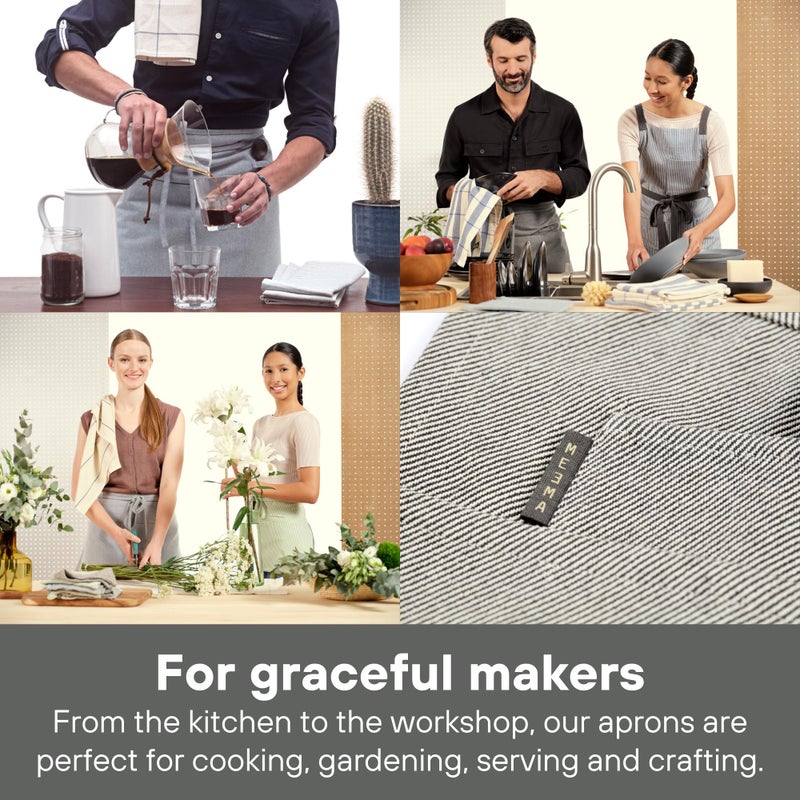 MEEMA Bistro Half Apron for Men & Women | Half Aprons for Women With Pockets | Delantales Para Meseros | Waitress Aprons | Server Apron with Pocket - Image 3